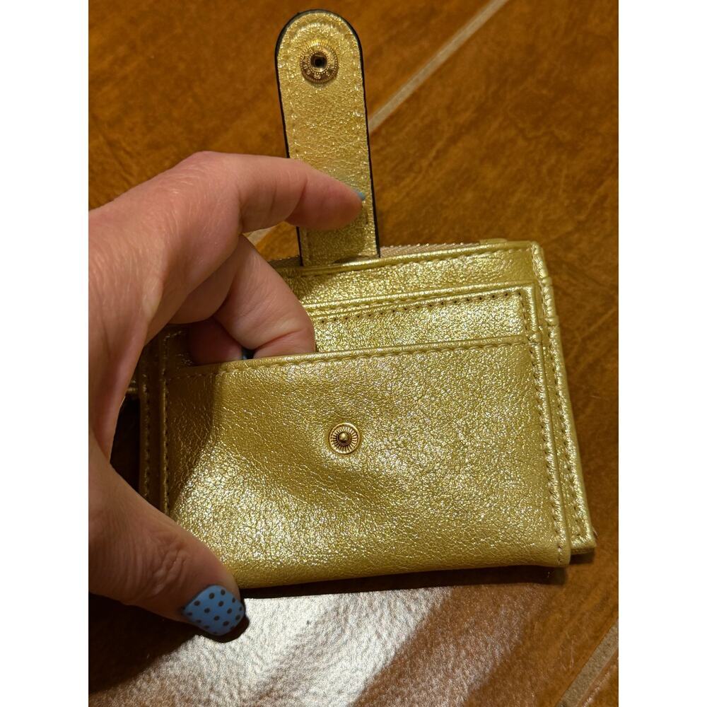 Jen & Co Gold Wristlet Wallet Card Holder With Keyring - Picture 5 of 7